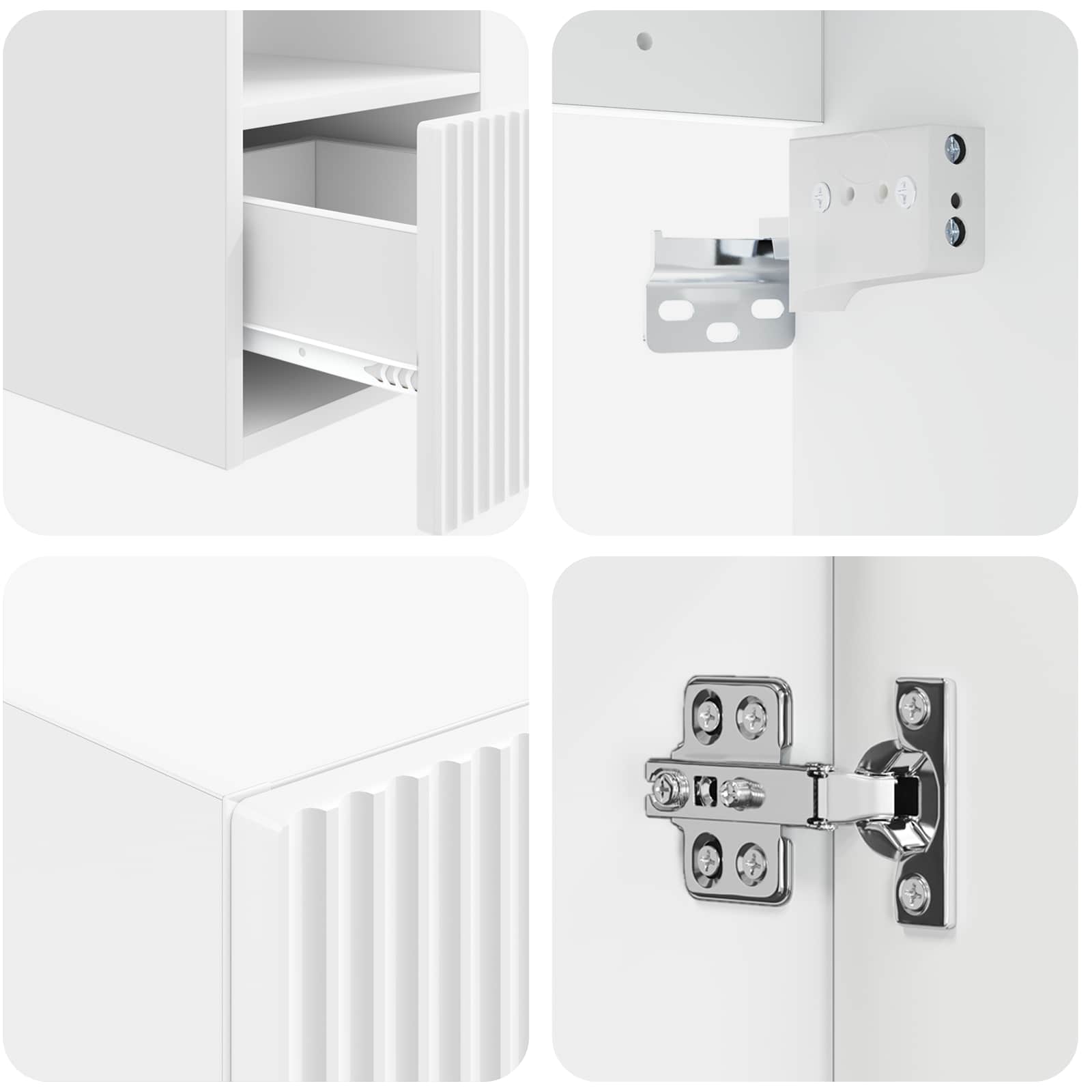 Ensemble de mobilier de salle de bain 3 pc Blanc brillant