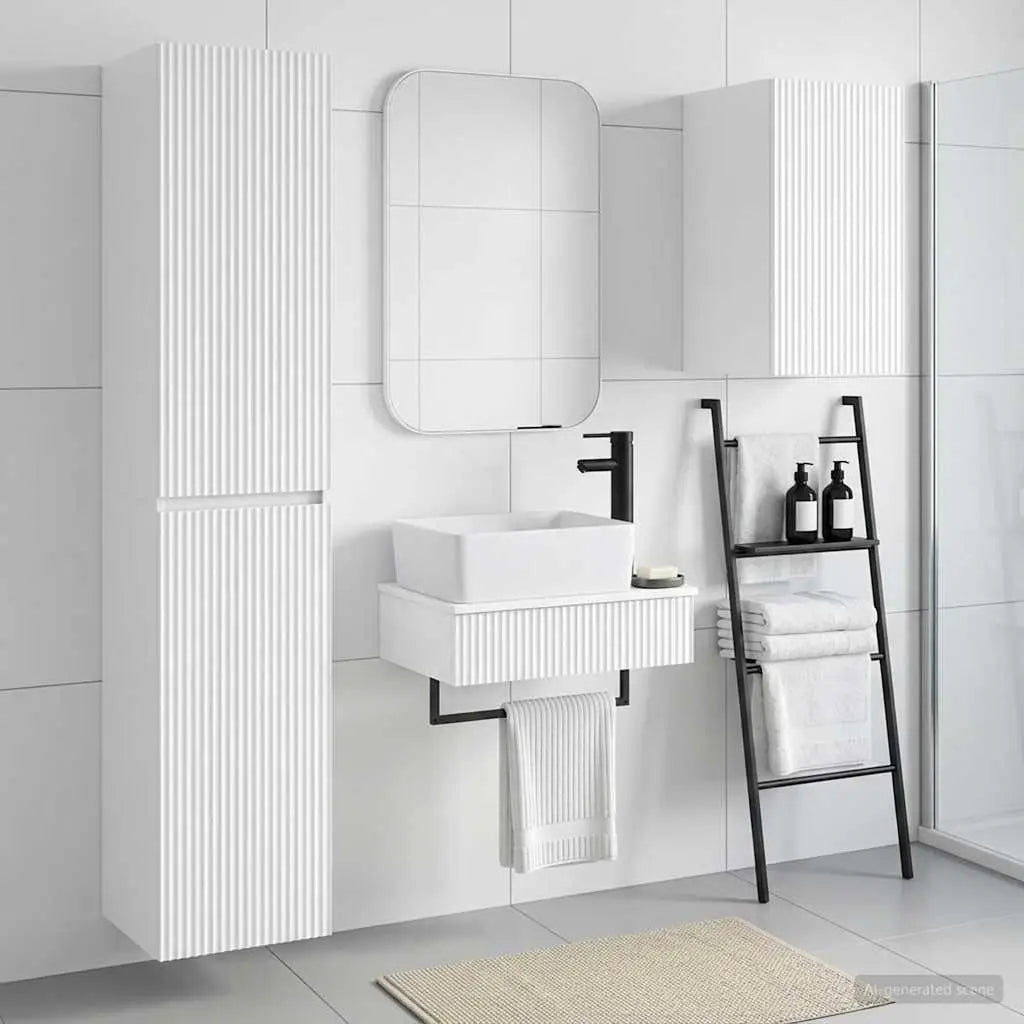 Ensemble de mobilier de salle de bain 3 pc Blanc brillant - XIOS
