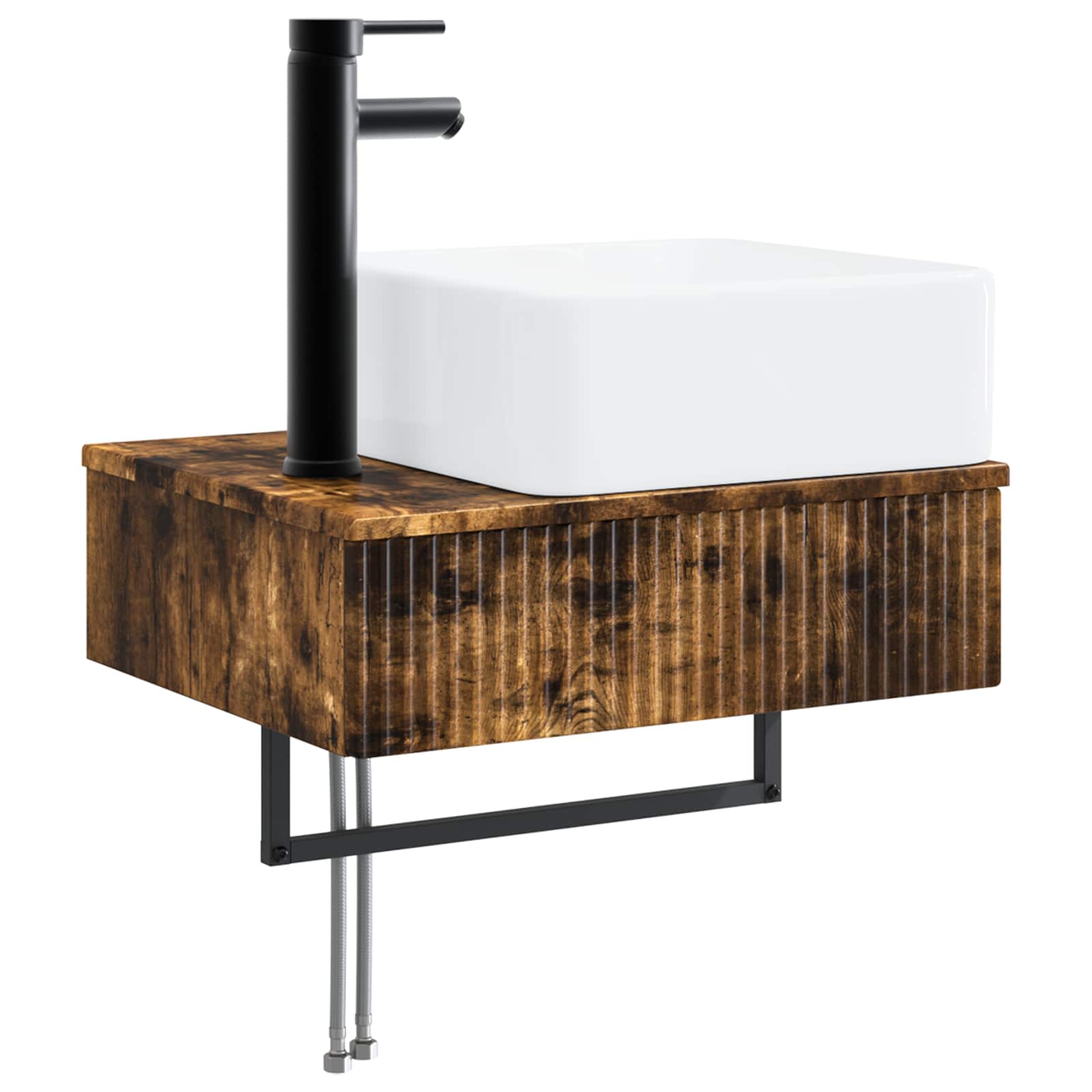Ensemble de mobilier de salle de bain 3 pc Chêne fumé