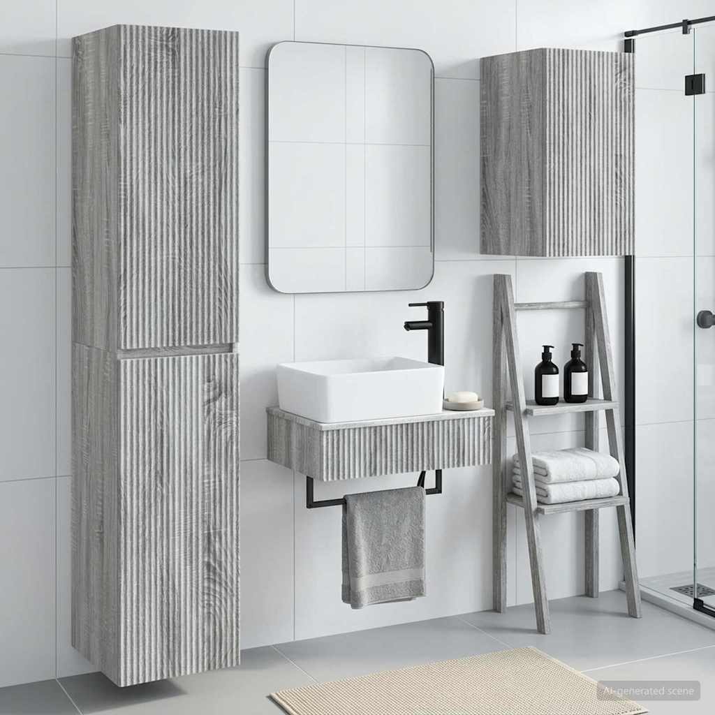 Ensemble de mobilier de salle de bain 3 pc Sonoma gris