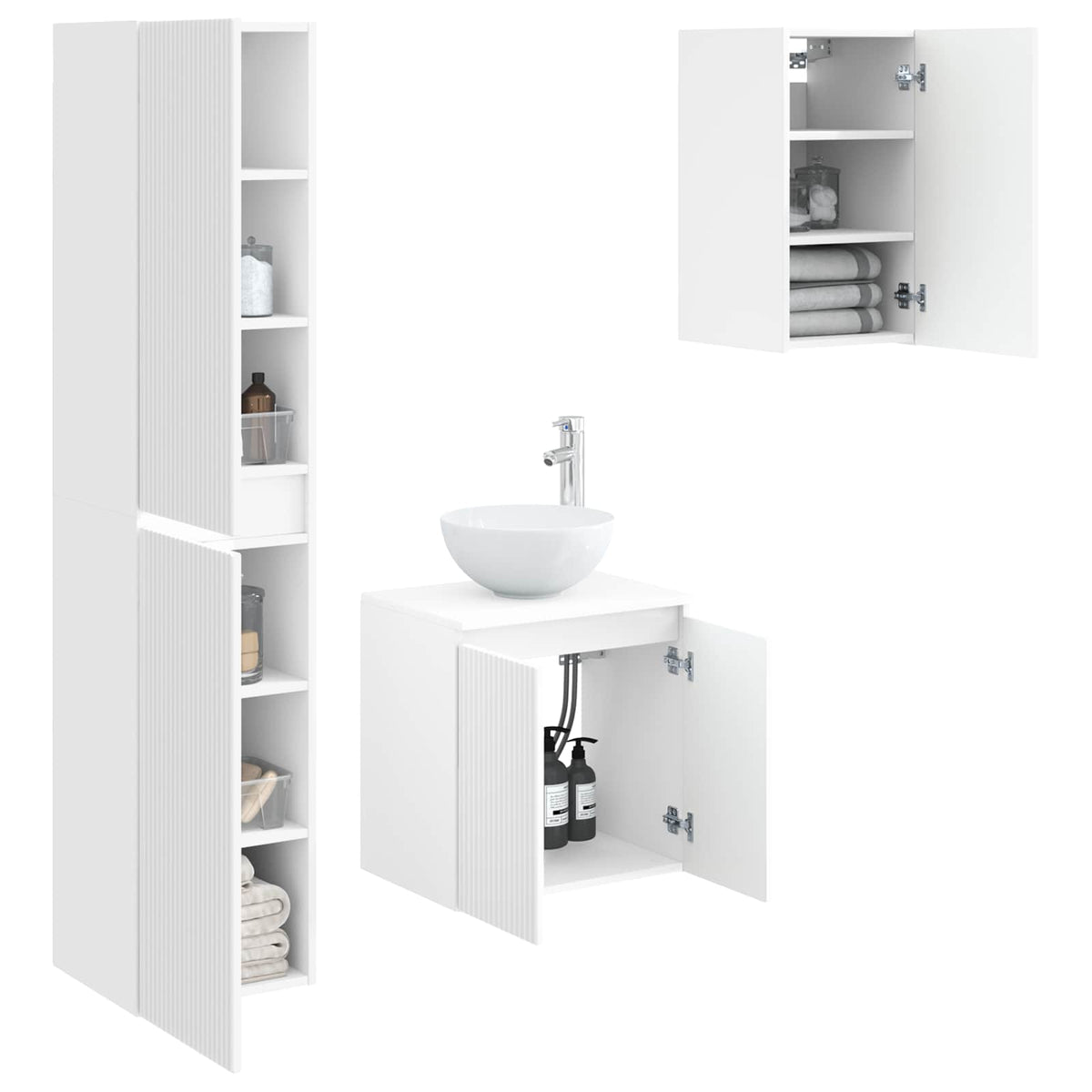 Ensemble de mobilier de salle de bain 3 pc Blanc