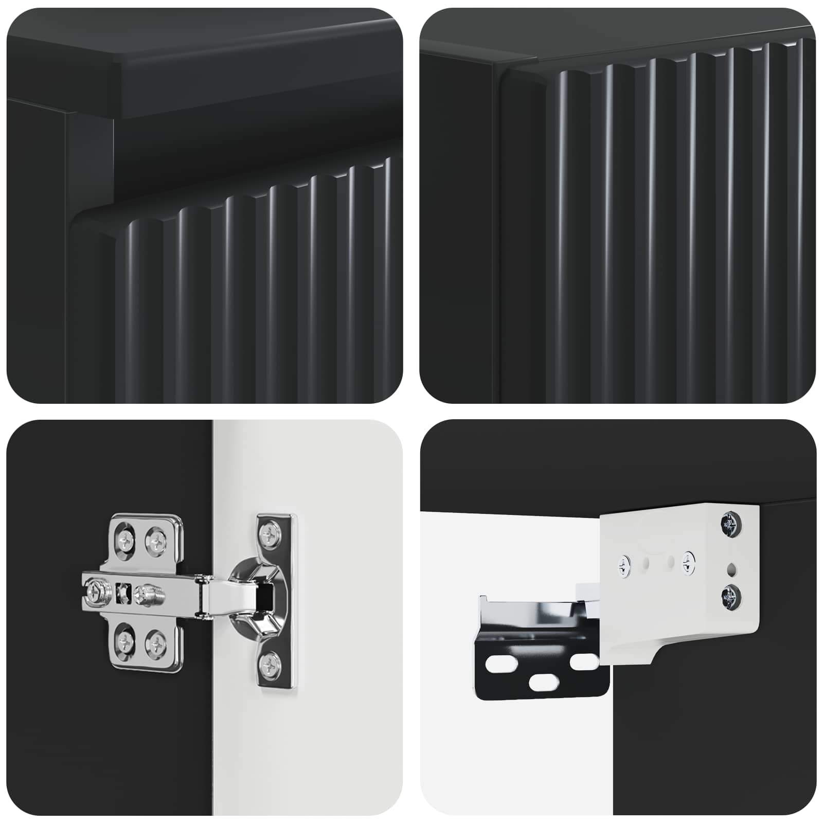 Ensemble de mobilier de salle de bain 3 pc Noir