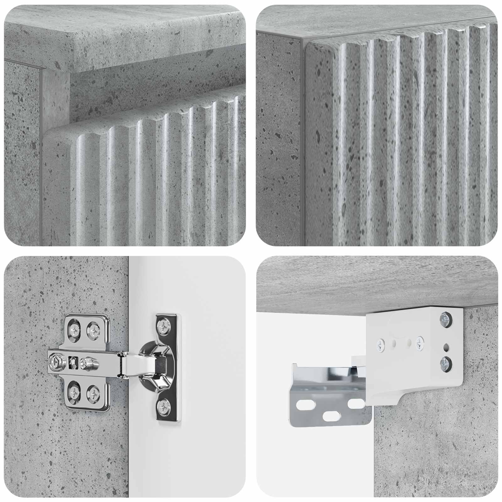 Ensemble de mobilier de salle de bain 3 pc Gris béton