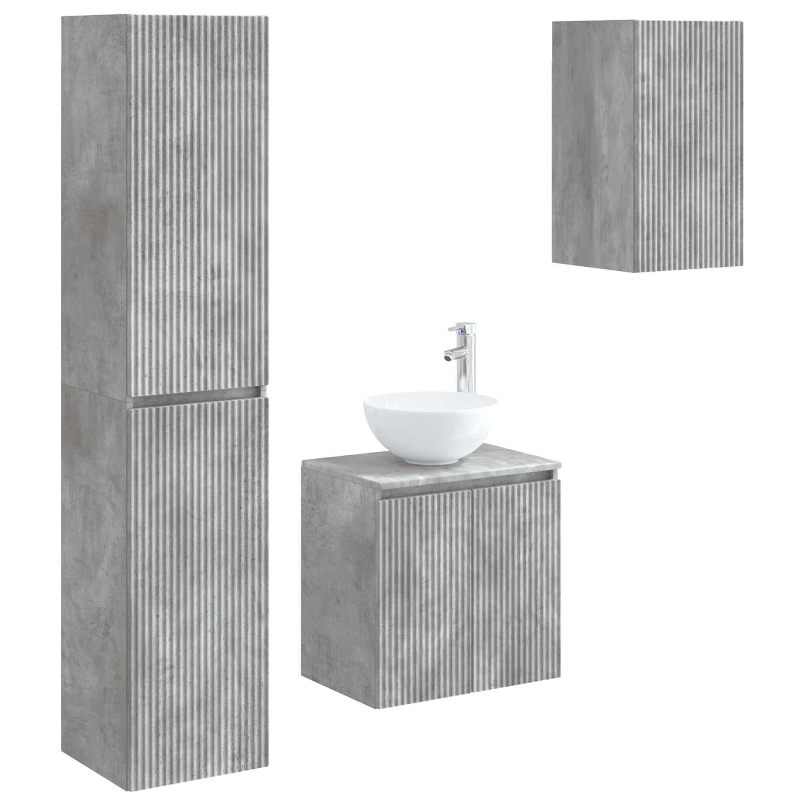 Ensemble de mobilier de salle de bain 3 pc Gris béton