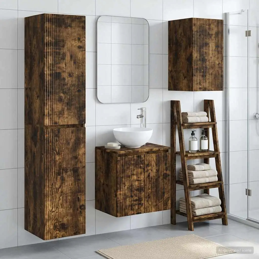 Ensemble de mobilier de salle de bain 3 pc Chêne fumé - XIOS