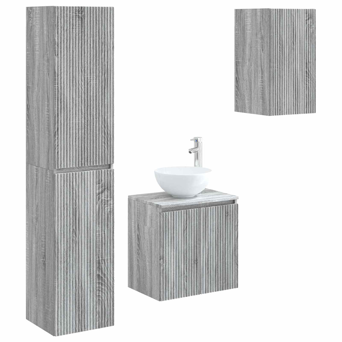 Ensemble de mobilier de salle de bain 3 pc Sonoma gris