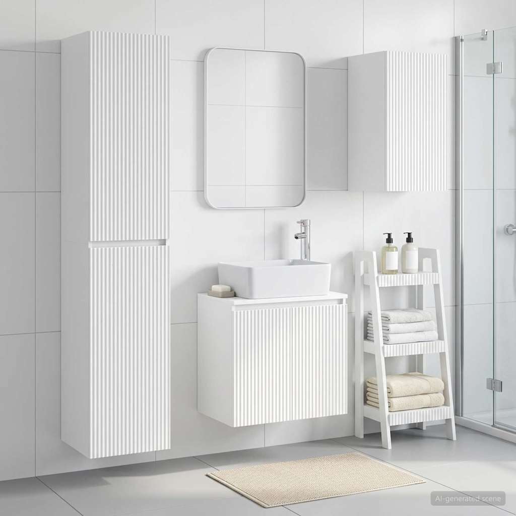 Ensemble de mobilier de salle de bain 3 pc Blanc