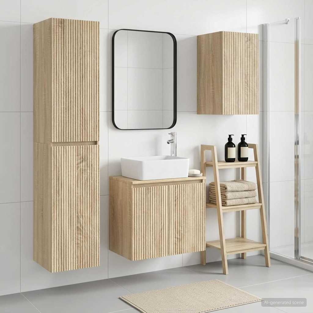 Ensemble de mobilier de salle de bain 3 pc Chêne Sonoma