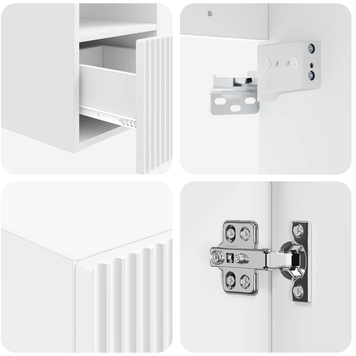 Ensemble de mobilier de salle de bain 3 pc Blanc brillant