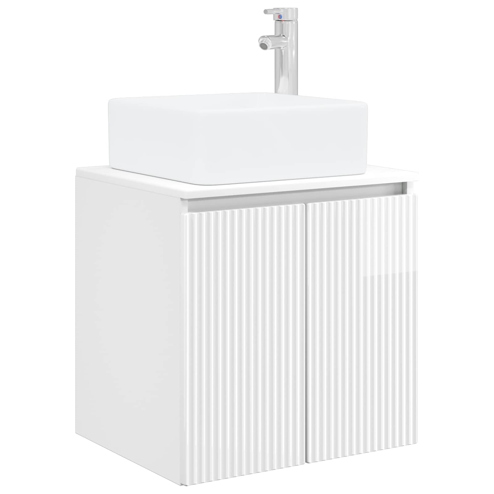 Ensemble de mobilier de salle de bain 3 pc Blanc brillant