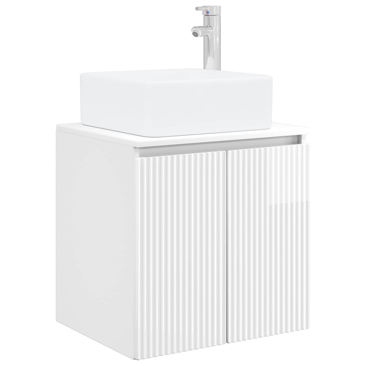 Ensemble de mobilier de salle de bain 3 pc Blanc brillant