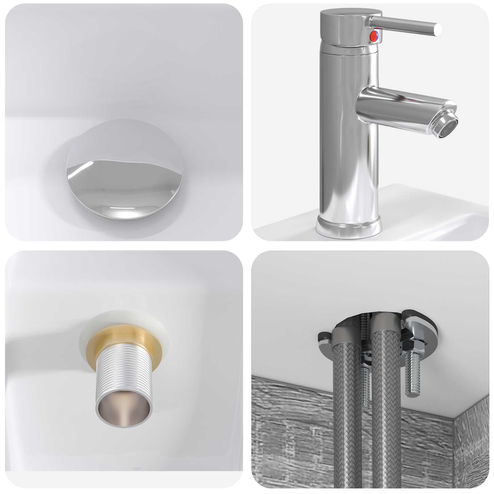 Ensemble de mobilier de salle de bain 3 pc Sonoma gris