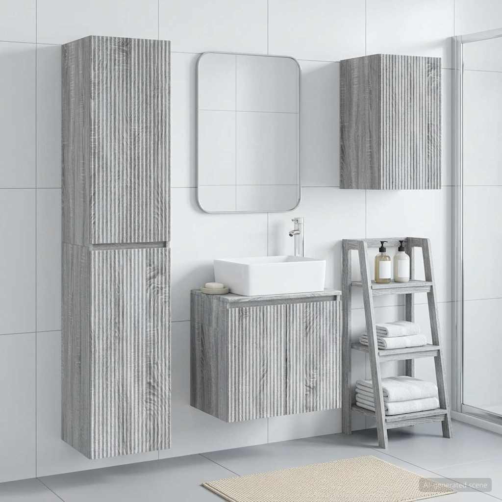 Ensemble de mobilier de salle de bain 3 pc Sonoma gris