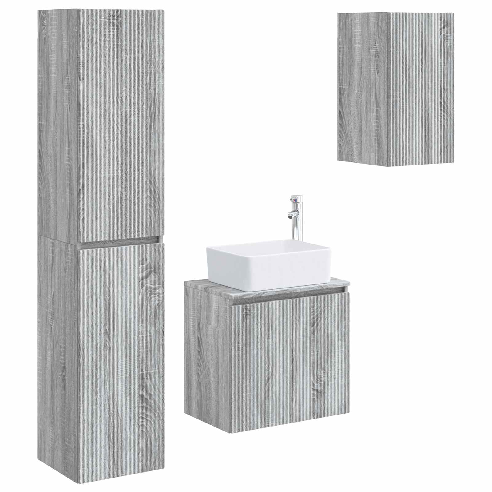 Ensemble de mobilier de salle de bain 3 pc Sonoma gris
