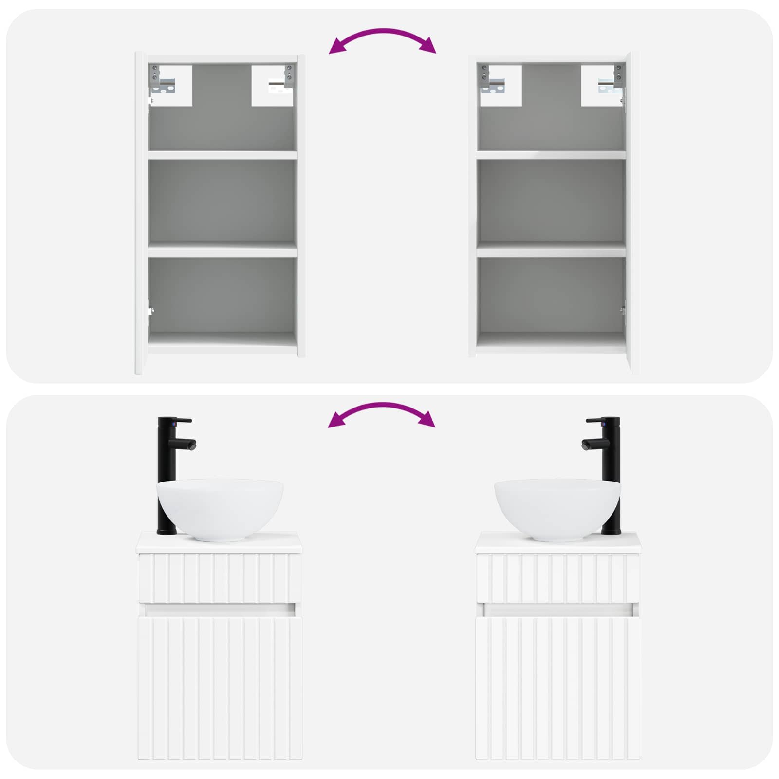 Ensemble de mobilier de salle de bain 3 pc Blanc