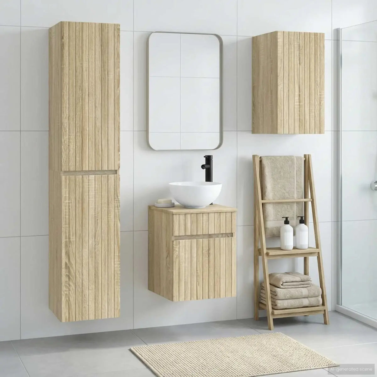 Ensemble de mobilier de salle de bain 3 pc Chêne Sonoma - XIOS