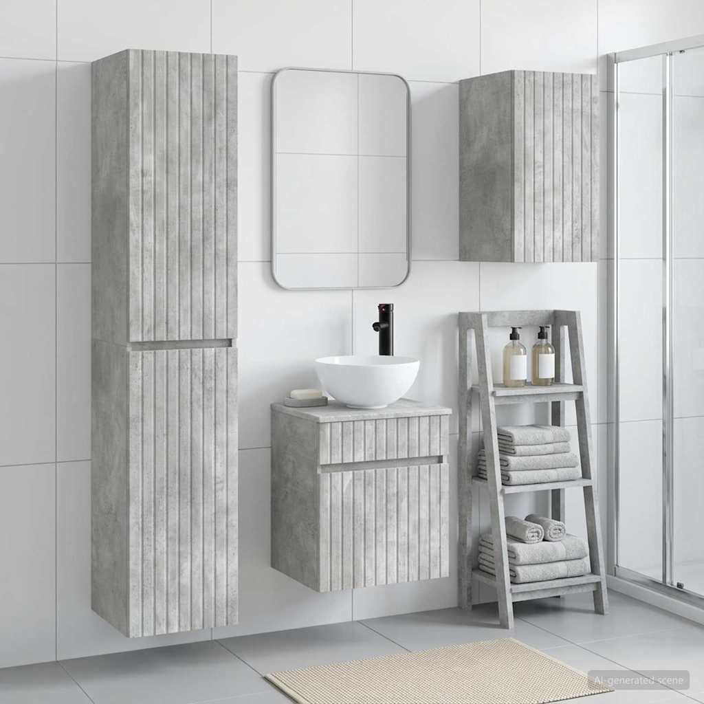 Ensemble de mobilier de salle de bain 3 pc Gris béton