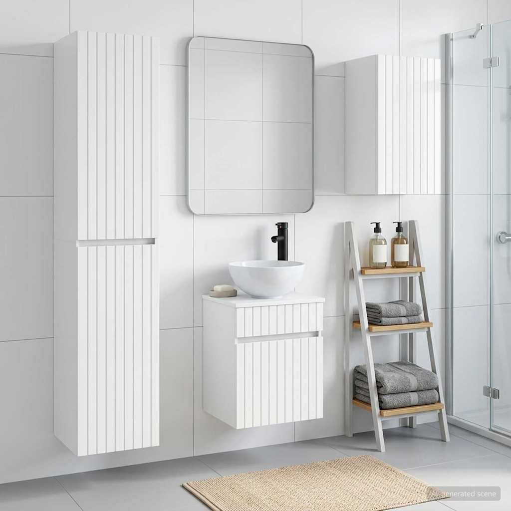 Ensemble de mobilier de salle de bain 3 pc Blanc brillant