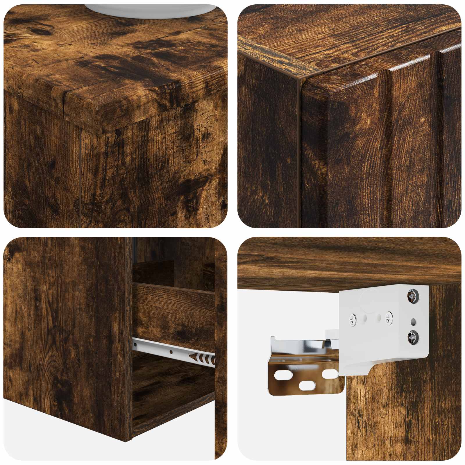 Ensemble de mobilier de salle de bain 3 pc Chêne fumé