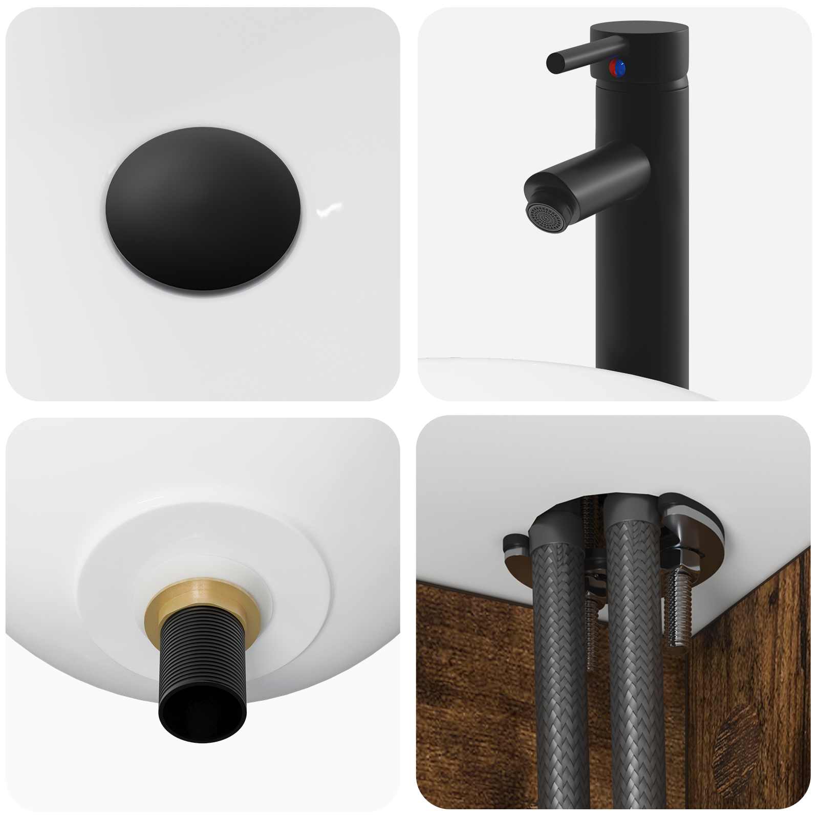 Ensemble de mobilier de salle de bain 3 pc Chêne fumé