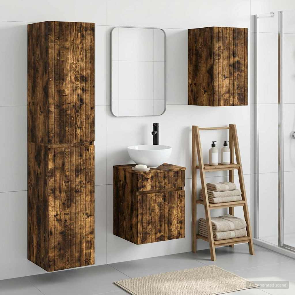 Ensemble de mobilier de salle de bain 3 pc Chêne fumé