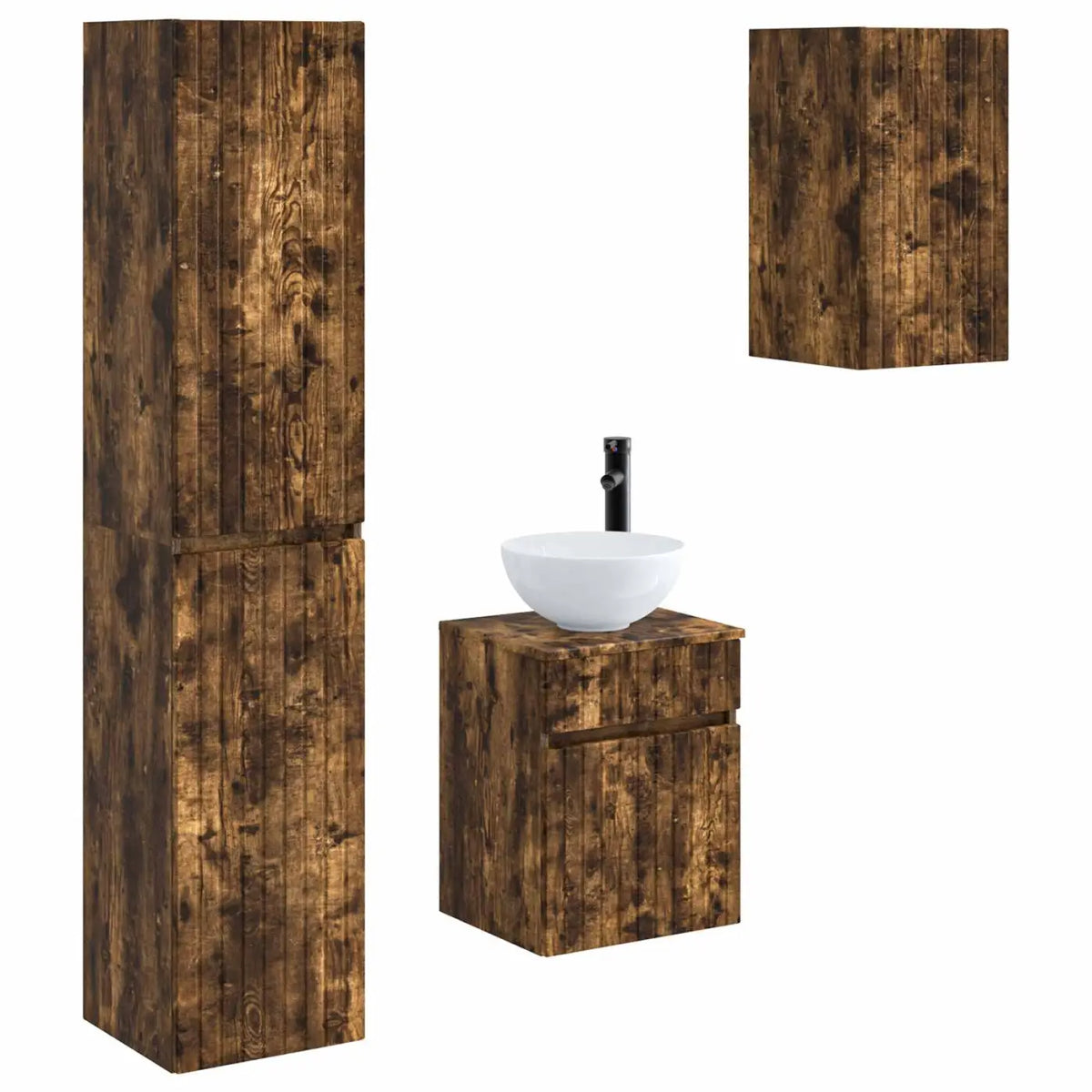 Ensemble de mobilier de salle de bain 3 pc Chêne fumé - XIOS