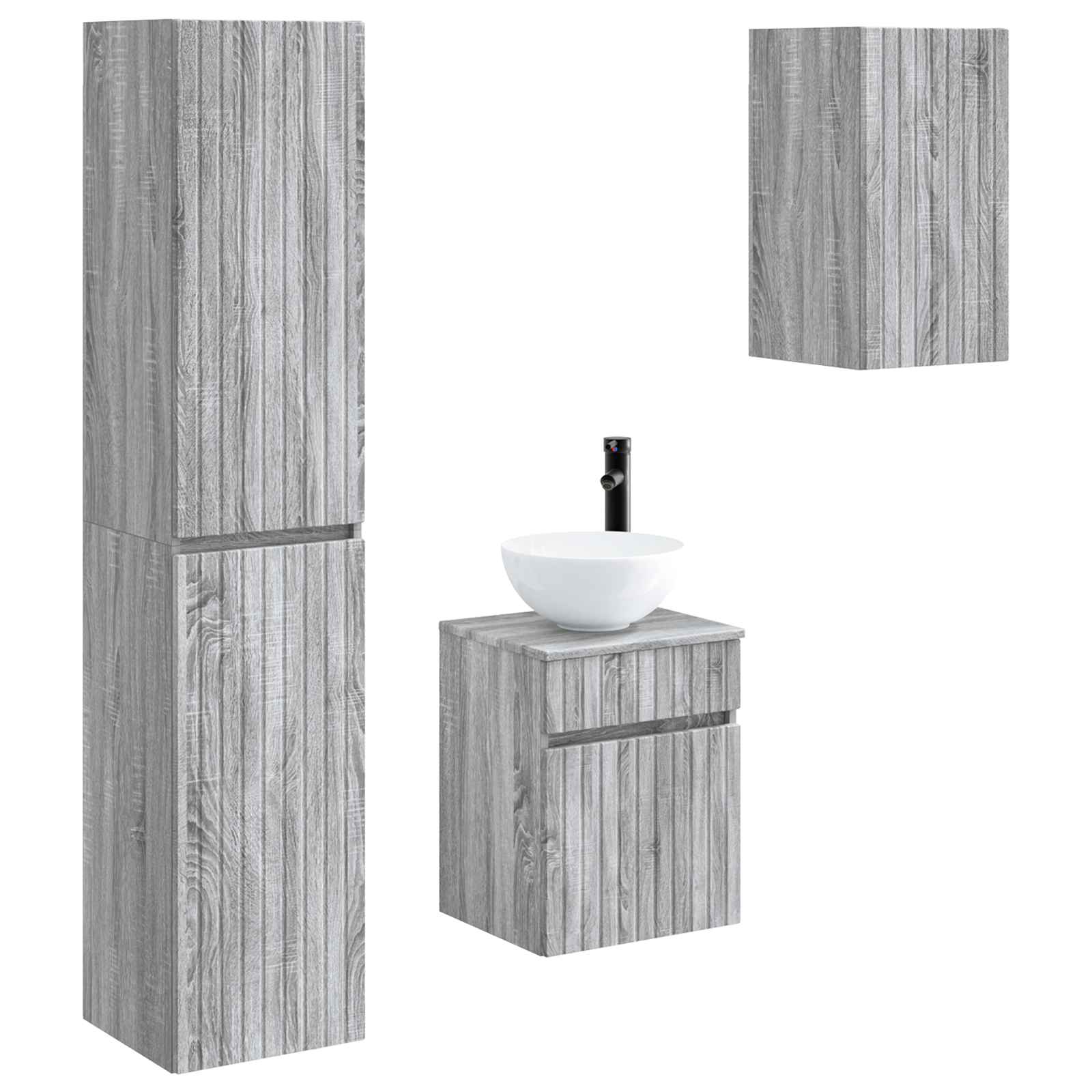 Ensemble de mobilier de salle de bain 3 pc Sonoma gris