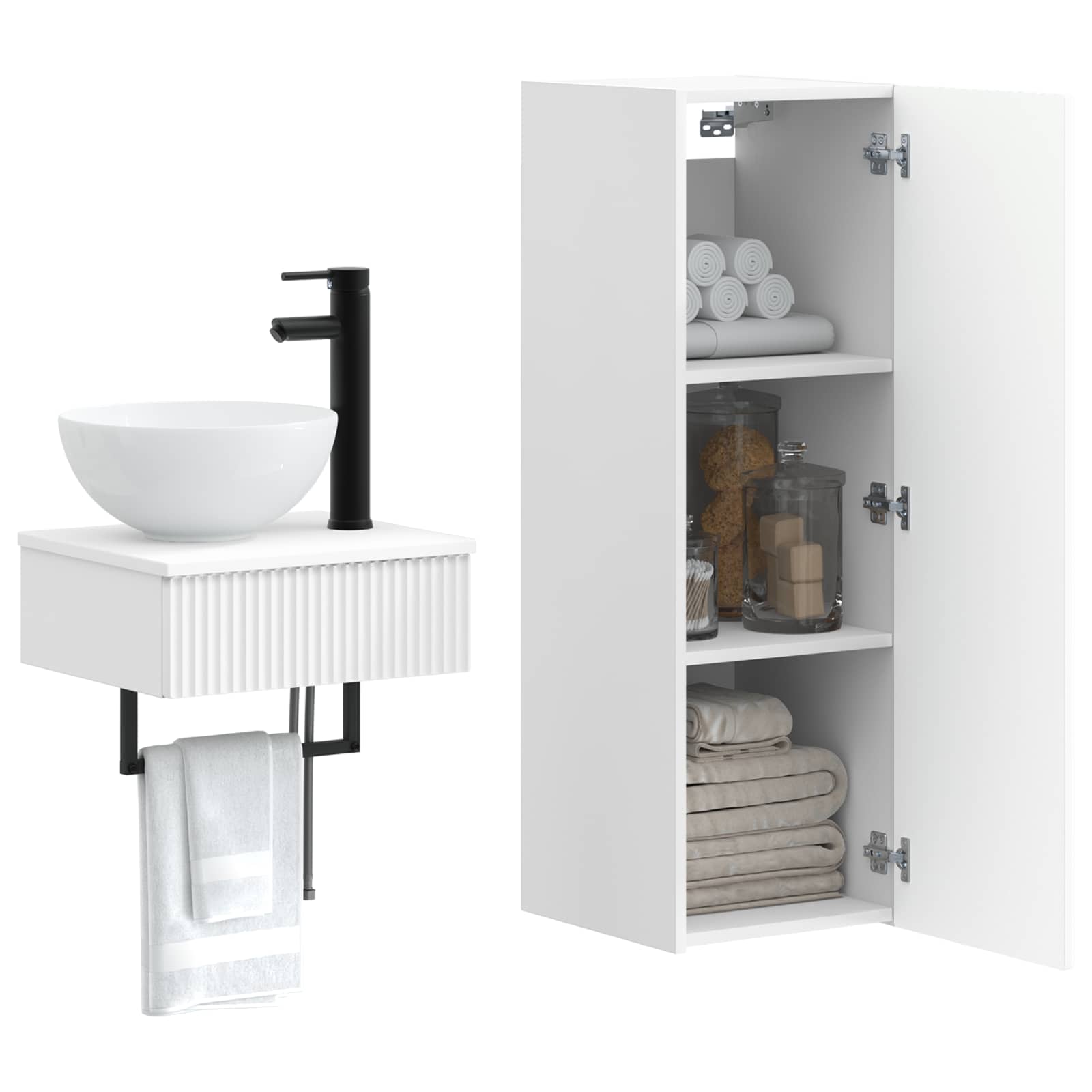 Ensemble de mobilier de salle de bain 2 pc Blanc