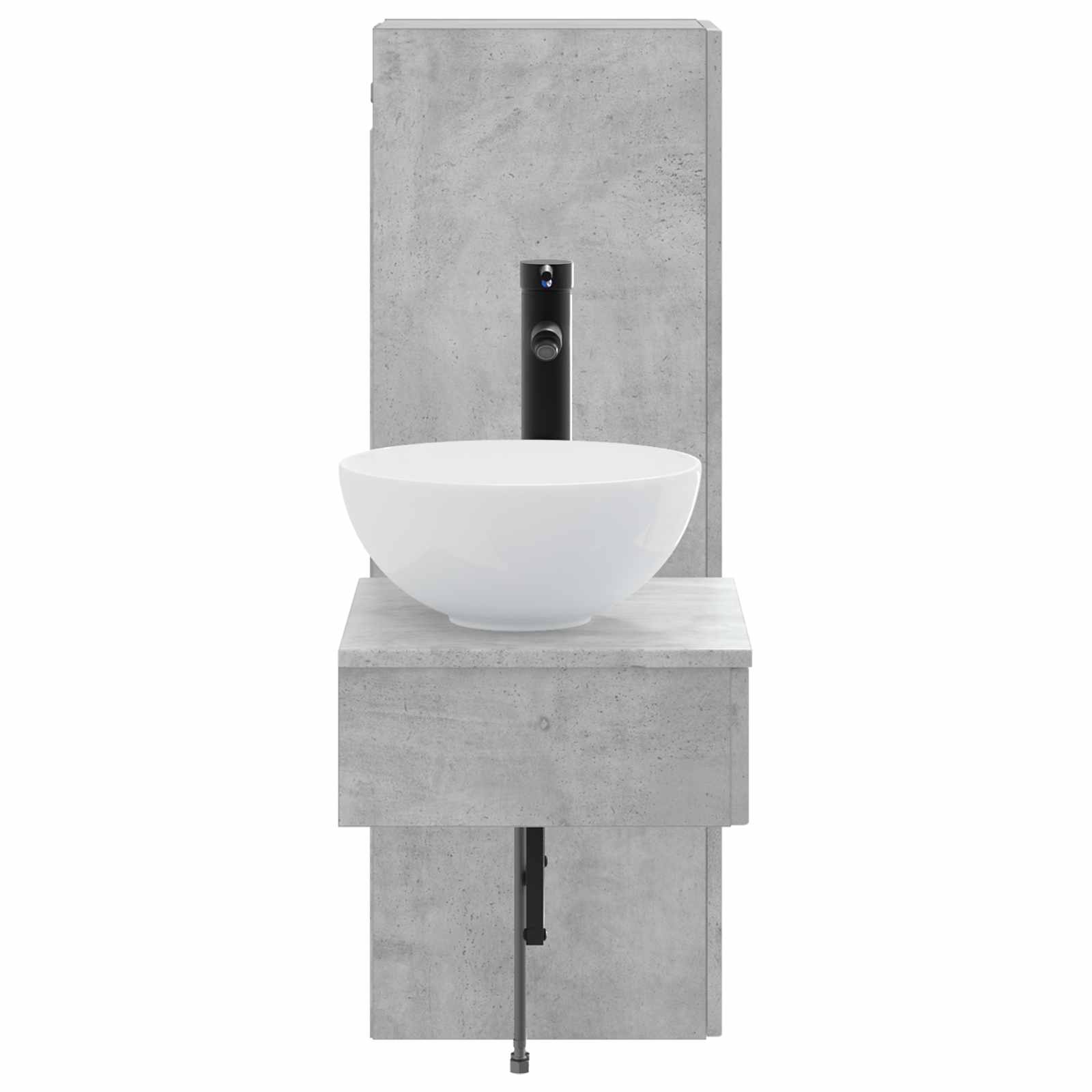 Ensemble de mobilier de salle de bain 2 pc Gris béton