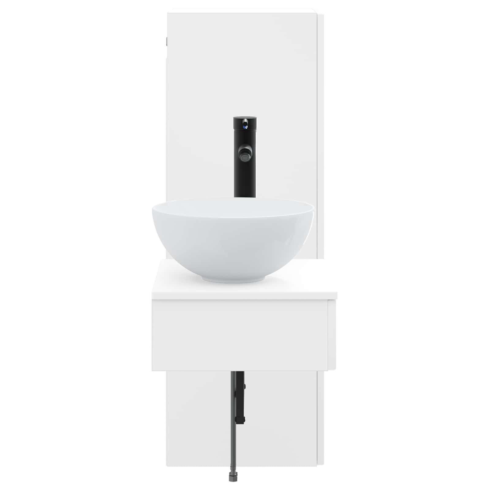 Ensemble de mobilier de salle de bain 2 pc Blanc brillant