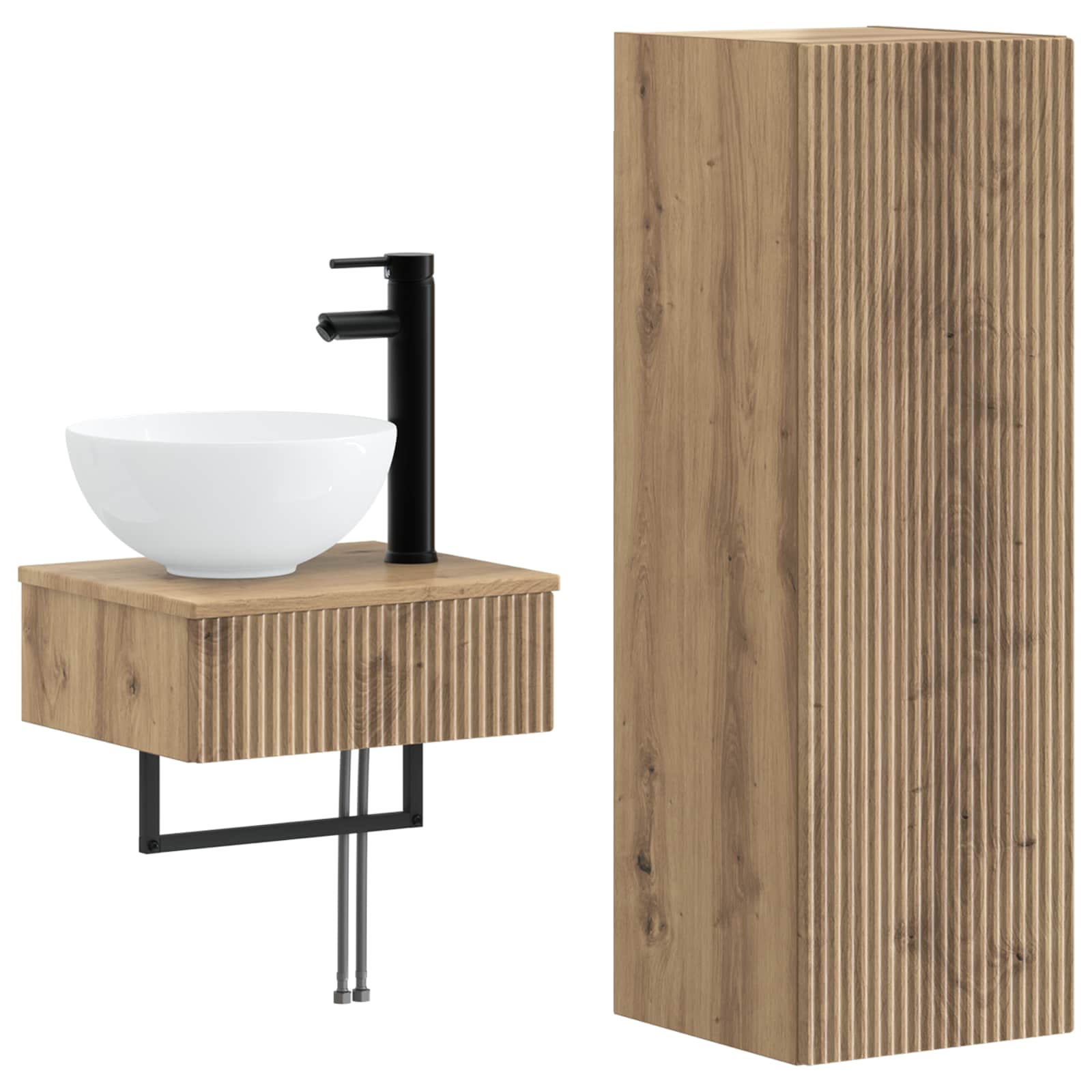 Ensemble de mobilier de salle de bain 2 pc Chêne artisanal