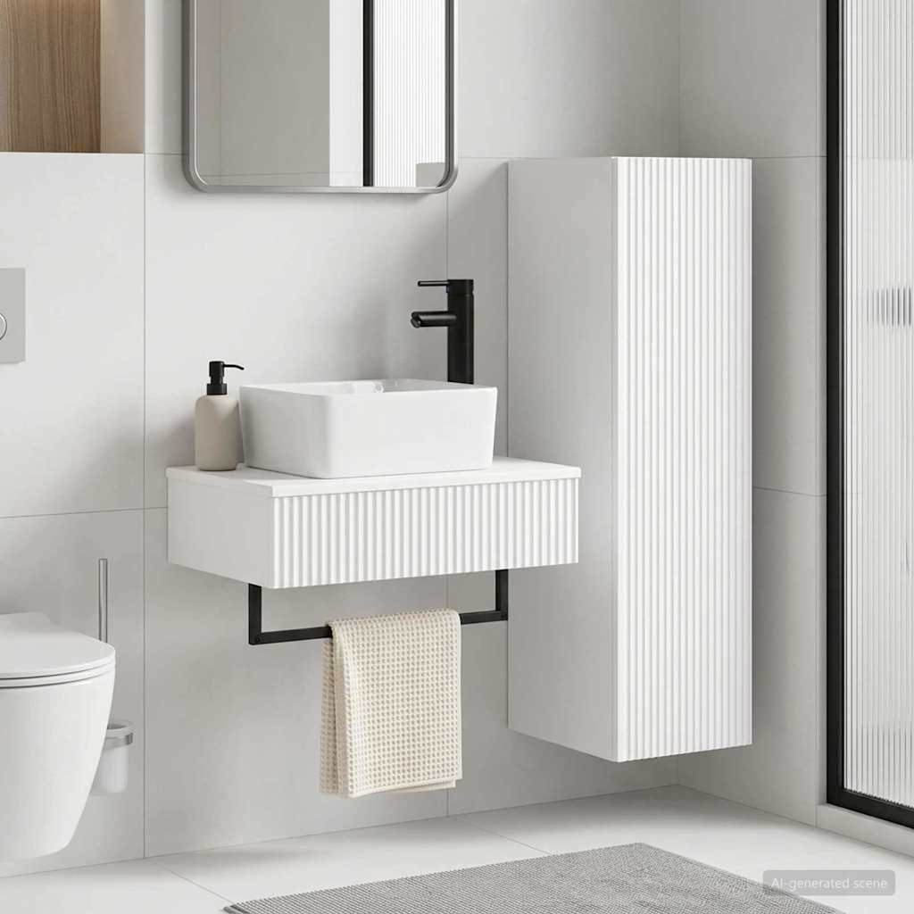 Ensemble de mobilier de salle de bain 2 pc Blanc