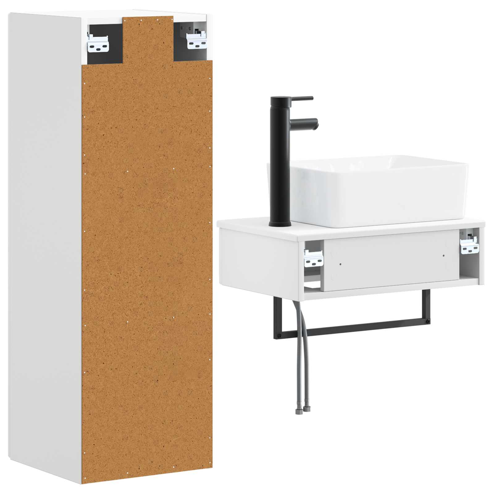 Ensemble de mobilier de salle de bain 2 pc Blanc