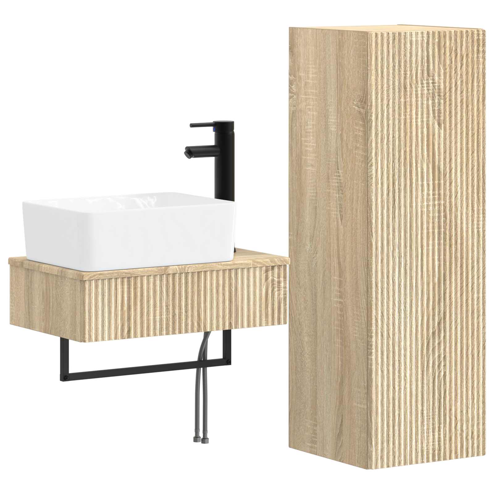 Ensemble de mobilier de salle de bain 2 pc Chêne Sonoma