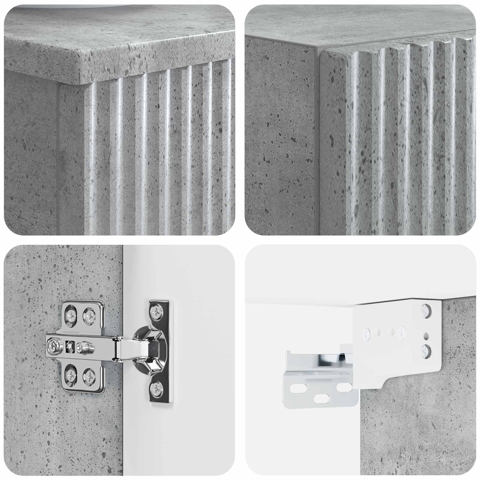 Ensemble de mobilier de salle de bain 2 pc Gris béton