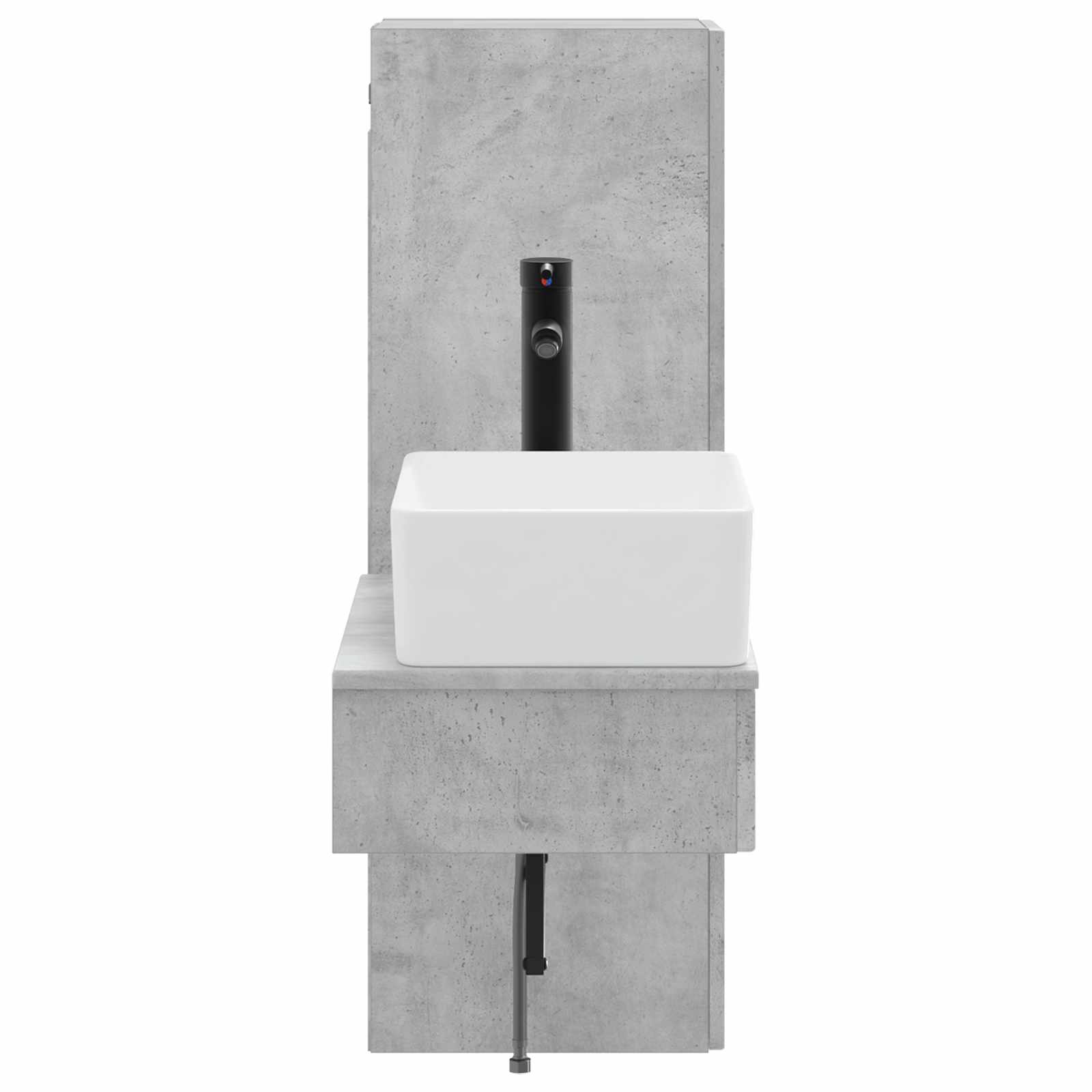 Ensemble de mobilier de salle de bain 2 pc Gris béton