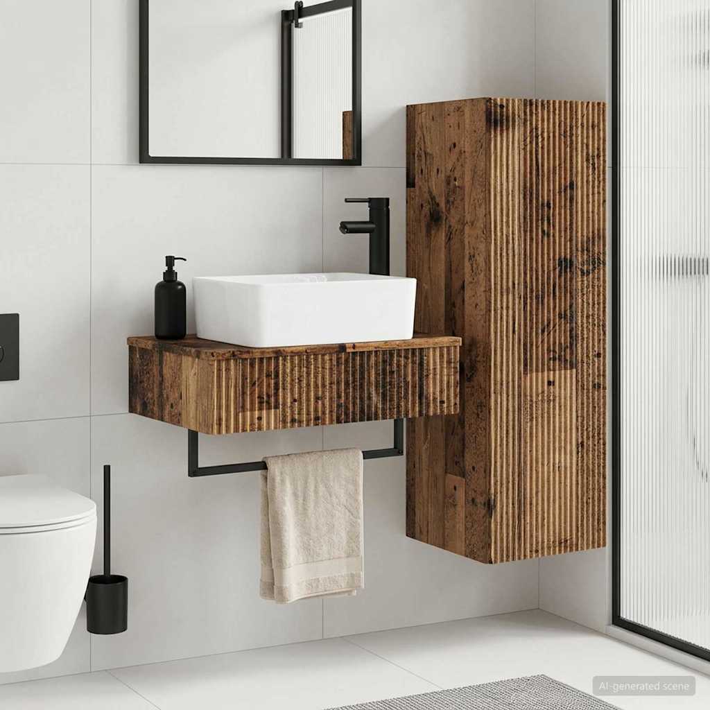 Ensemble de mobilier de salle de bain 2 pc Bois ancien