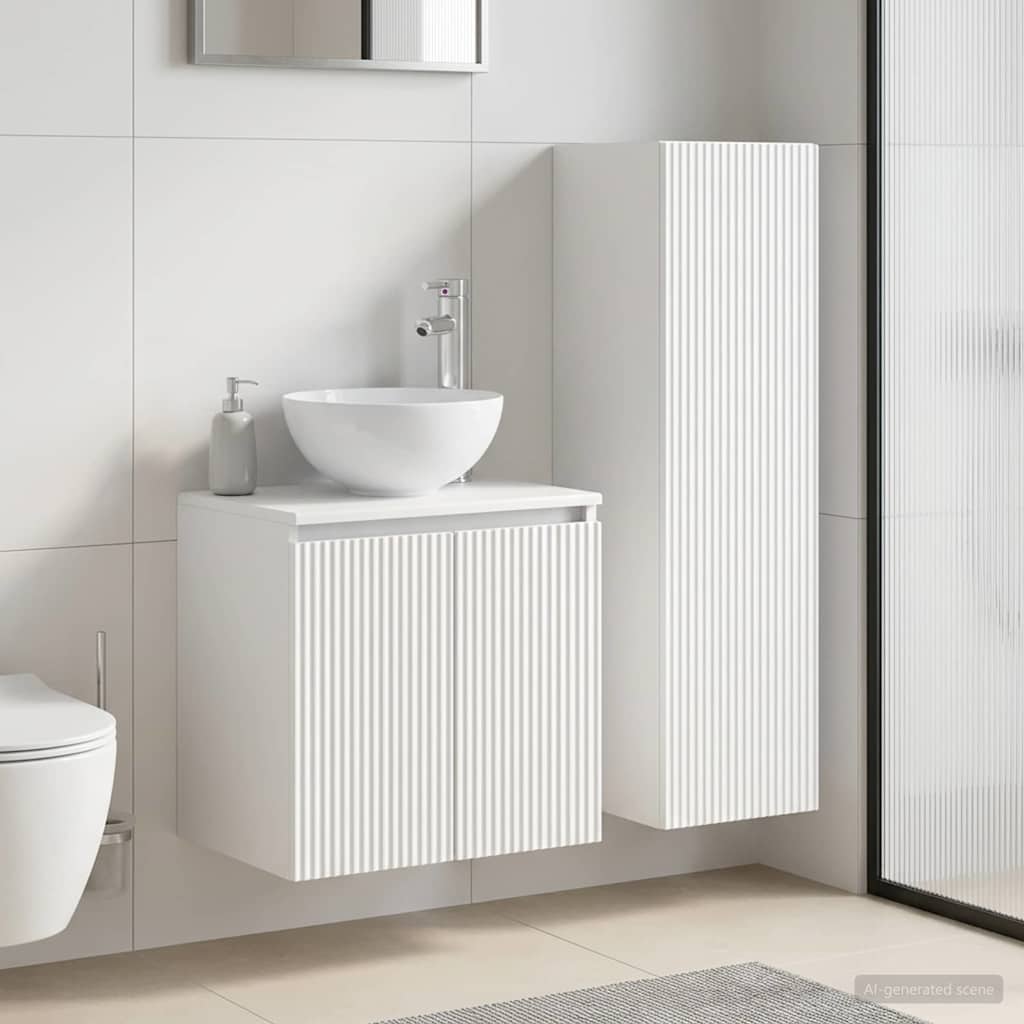 Ensemble de mobilier de salle de bain 2 pc Blanc