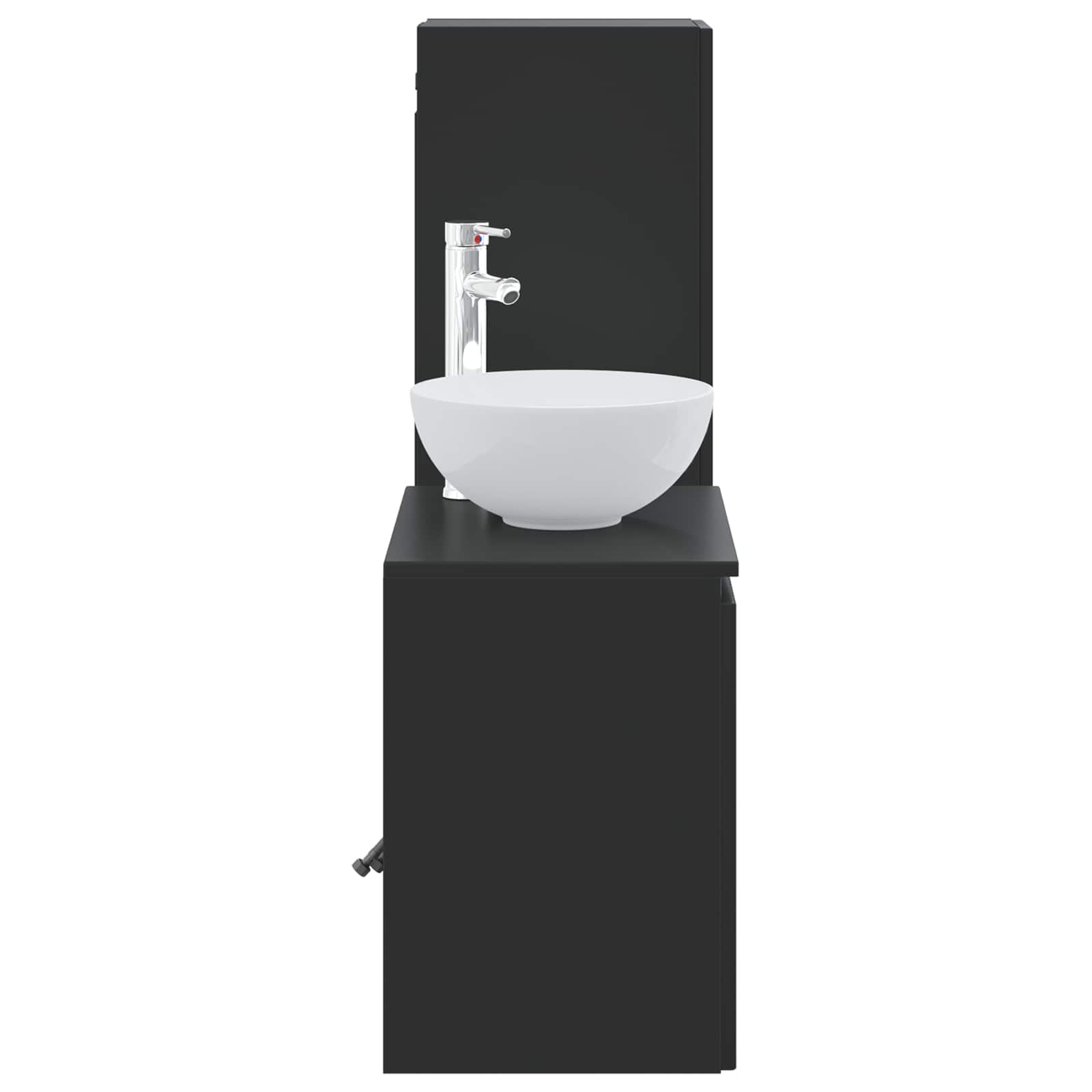 Ensemble de mobilier de salle de bain 2 pc Noir