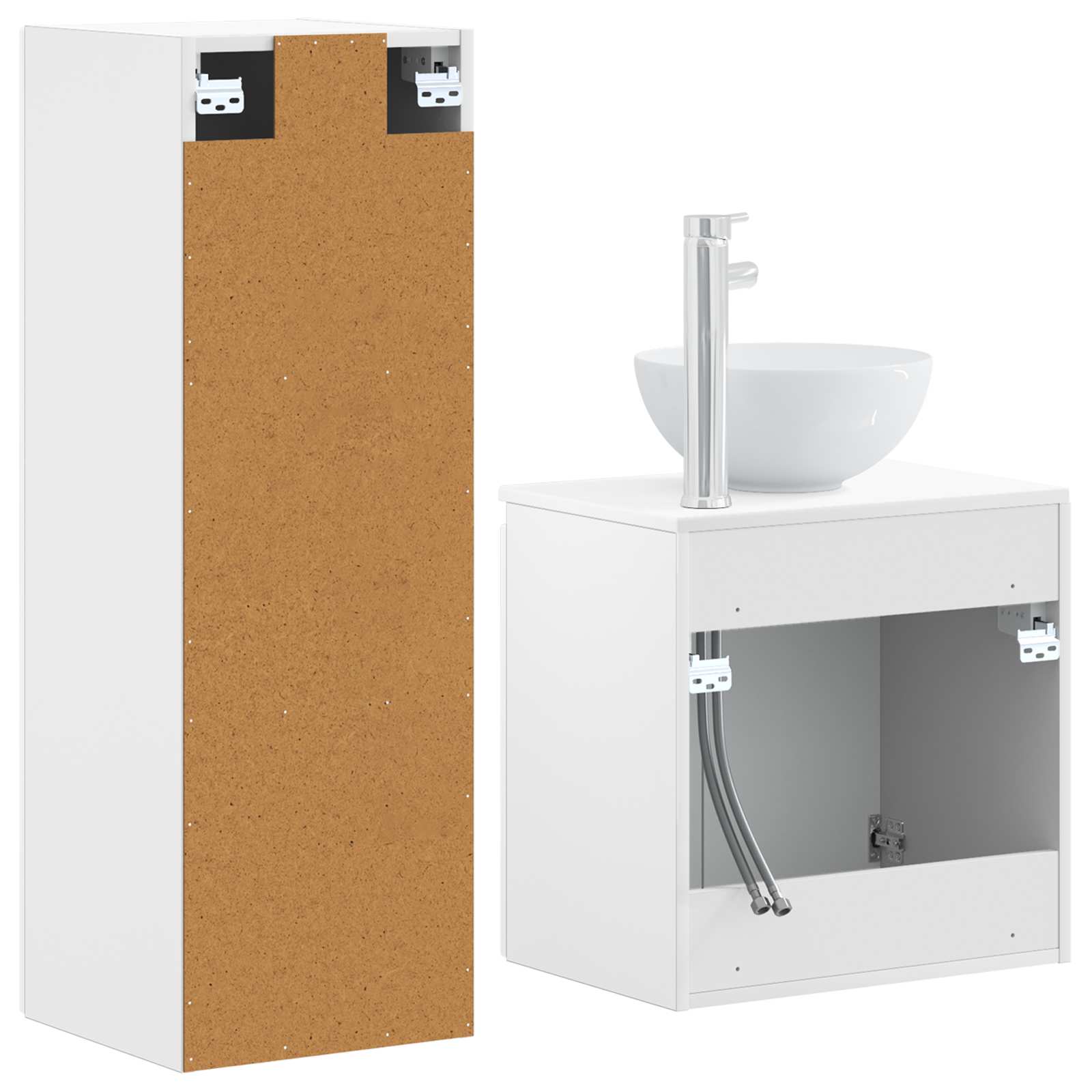 Ensemble de mobilier de salle de bain 2 pc Blanc brillant