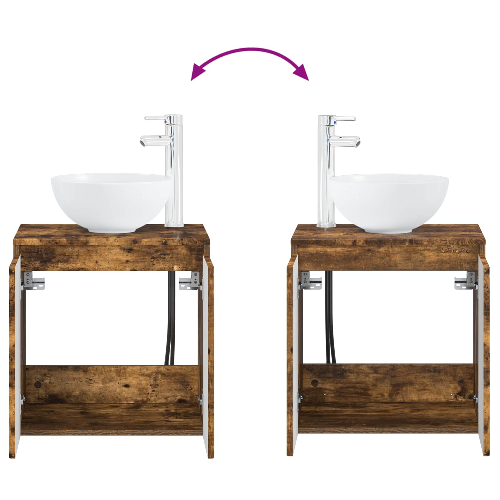 Ensemble de mobilier de salle de bain 2 pc Chêne fumé