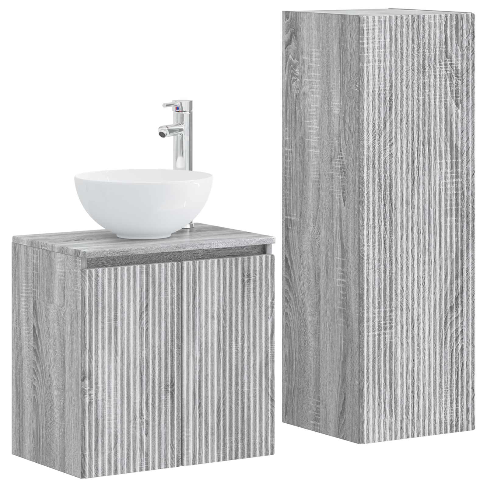 Ensemble de mobilier de salle de bain 2 pc Sonoma gris