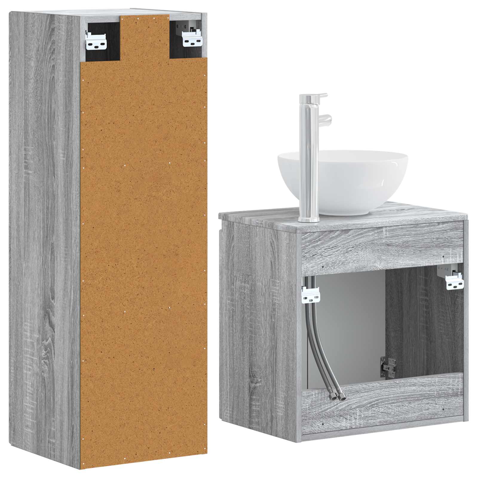 Ensemble de mobilier de salle de bain 2 pc Sonoma gris