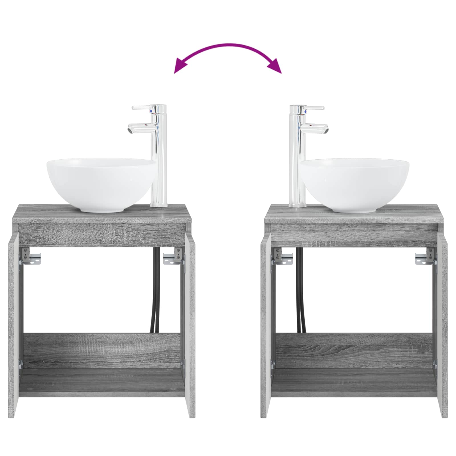 Ensemble de mobilier de salle de bain 2 pc Sonoma gris