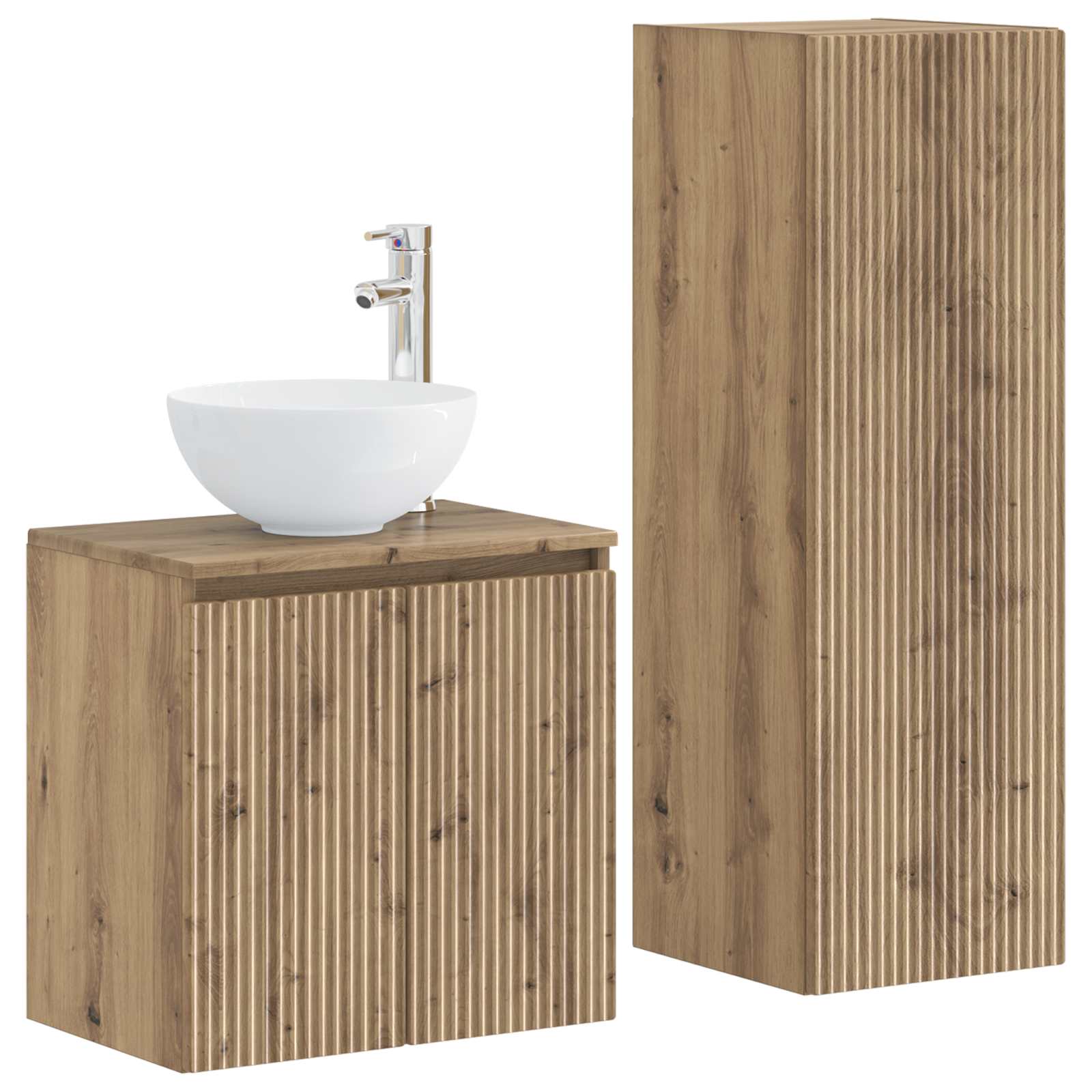 Ensemble de mobilier de salle de bain 2 pc Chêne artisanal