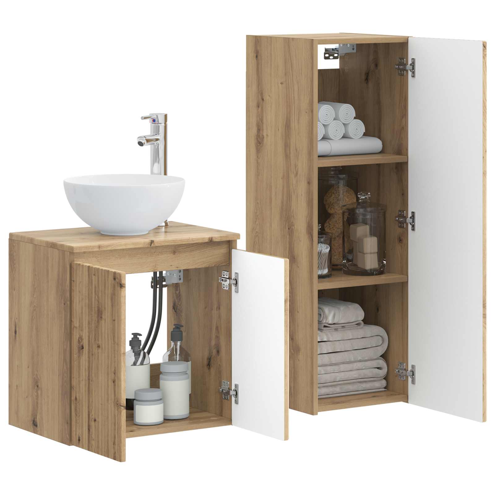 Ensemble de mobilier de salle de bain 2 pc Chêne artisanal