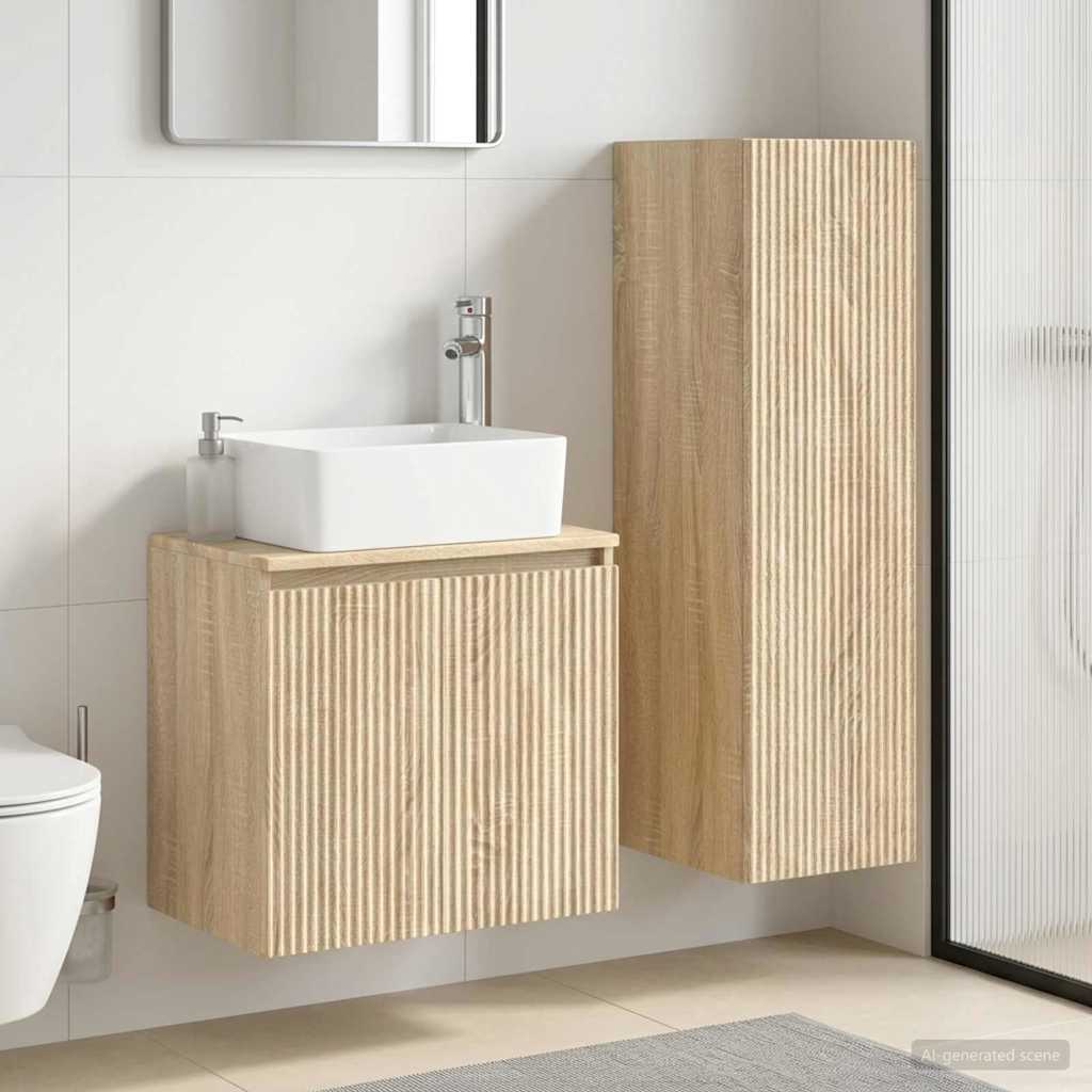 Ensemble de mobilier de salle de bain 2 pc Chêne Sonoma