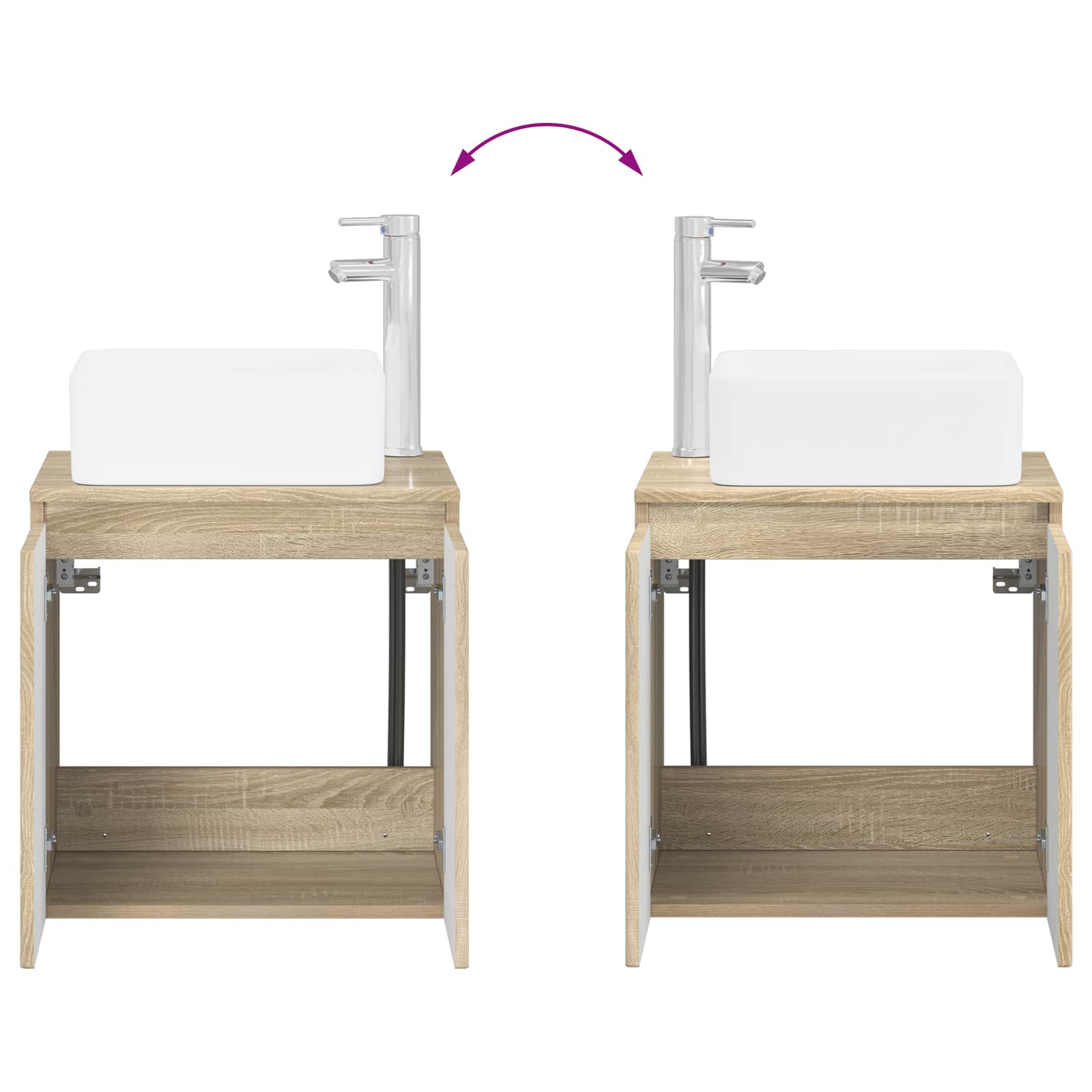 Ensemble de mobilier de salle de bain 2 pc Chêne Sonoma