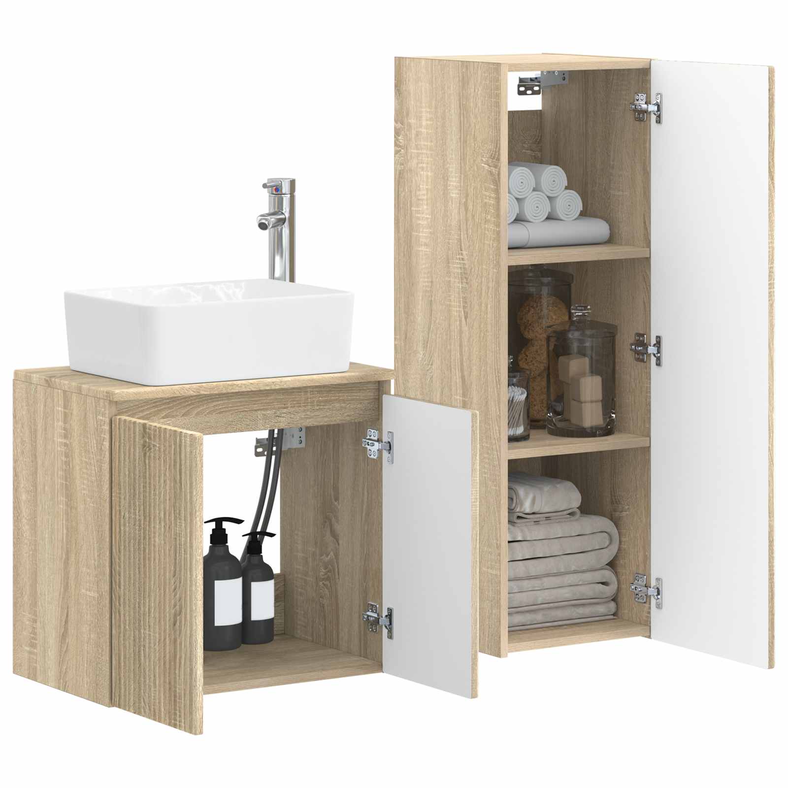 Ensemble de mobilier de salle de bain 2 pc Chêne Sonoma