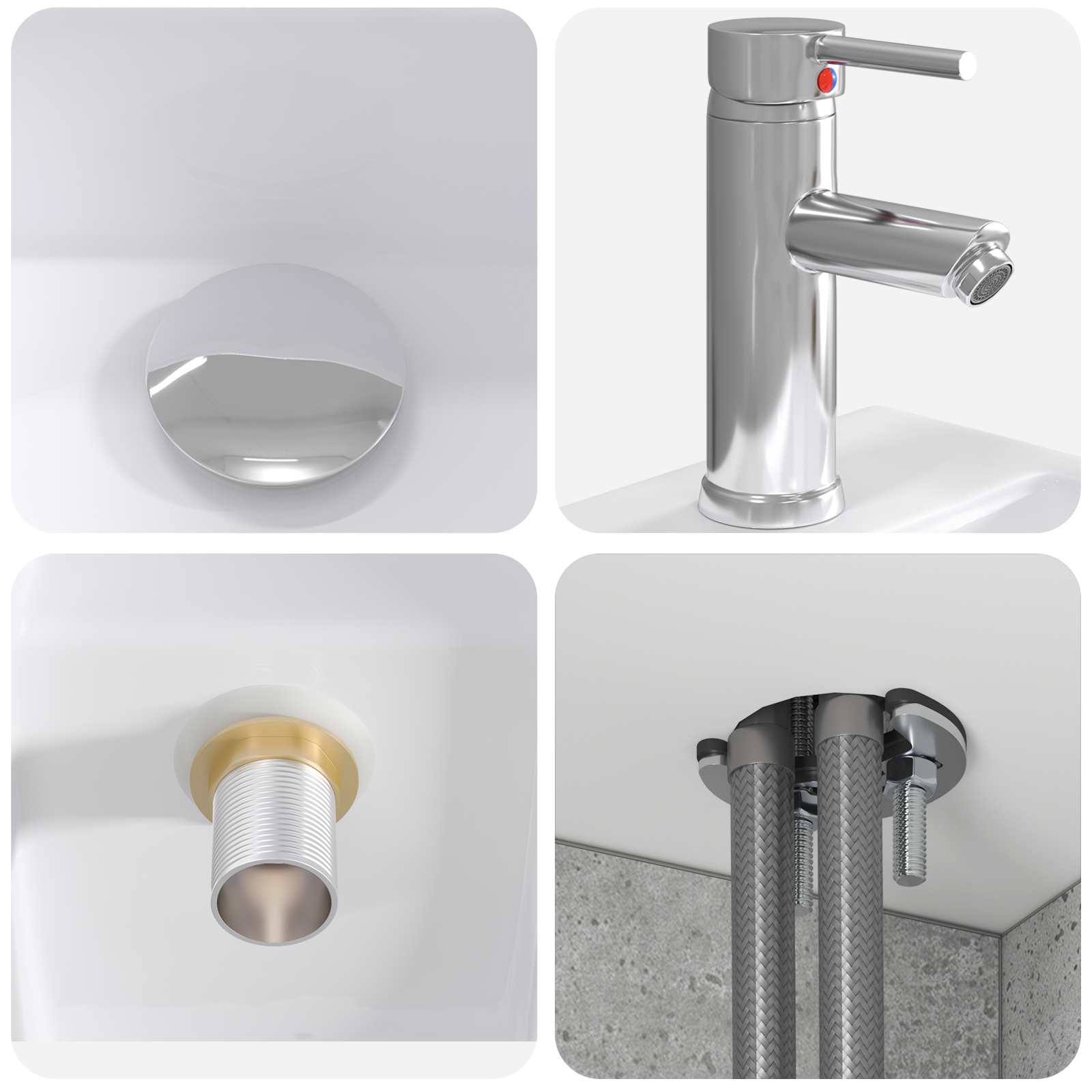 Ensemble de mobilier de salle de bain 2 pc Gris béton